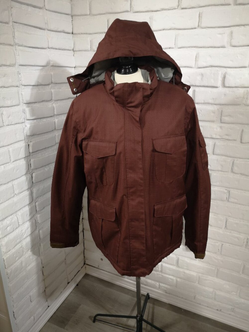 Outer Boundary Ladies Size XL Burgundy Full Zip Winter Jacket w/ Removable Hood